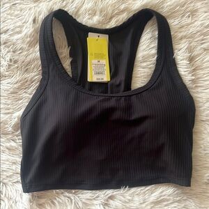 Target Black Sports Bra with Ribbed Texture
